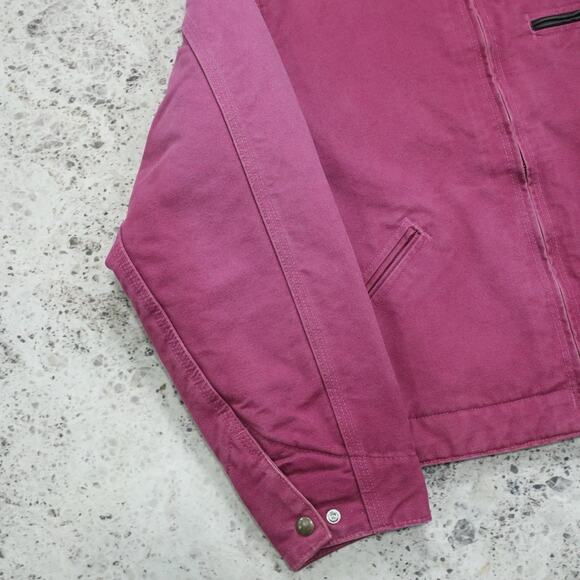Vintage Carhartt WOMENS WJ097 RBY Ruby FADED Pink Detroit Jacket Size Medium - Picture 9 of 16